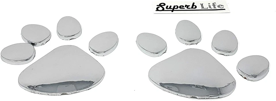 Животное черный лапы печати дизайн номерного знака комплект с 2шт 3D хром собаки стикер - Изображение 4 из 4