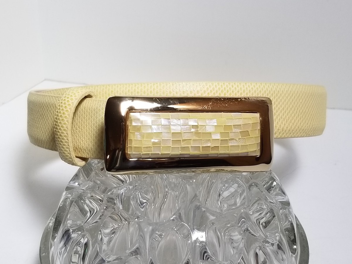 Vintage Carlisle Faux Snakeskin Leather Belt Irridescent  display picture 2