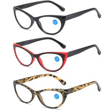 Damen Katzenaugen Lesebrille Blaulicht Blockierung Federscharnier 1.5 2 2.5 3 4