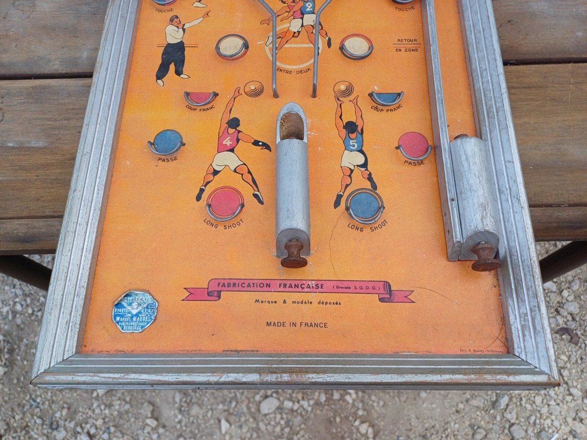 Ancien Flipper Jeu De Basket Samud - Jeu De Cafés Vintage