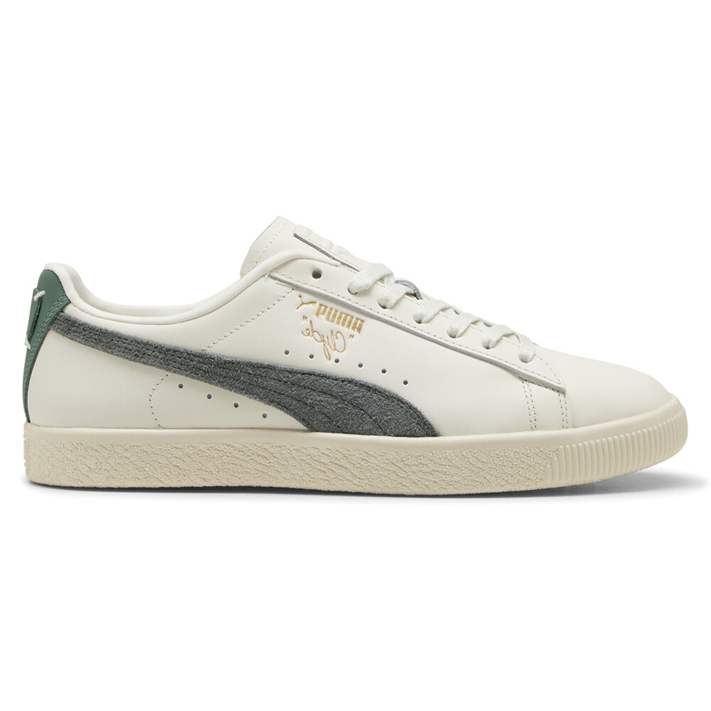 Мужские белоснежные кроссовки Puma Clyde Base на шнуровке Повседневная обувь 39941303