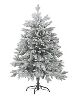 KüNstlicher Weihnachtsbaum Mit Schnee 120 Cm Schneebedeckt Weiß Foraker