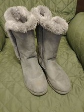 Cat  Jack Girl's Size 4 Faux Suede Shearling Style Boots , Gray, 3784