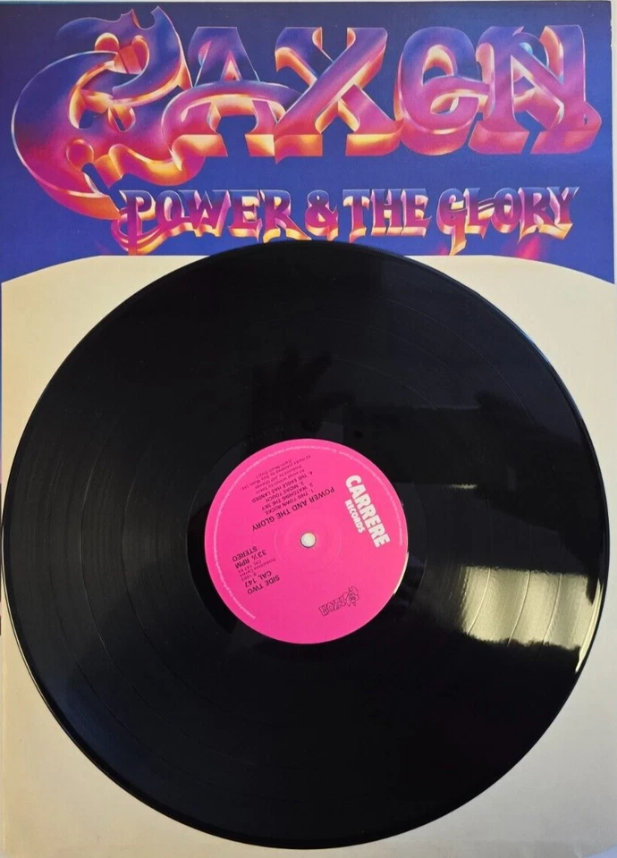 Saxon Power & The Glory LP Album vinyl record 1983 metal on Carrere Foto 2 de 4