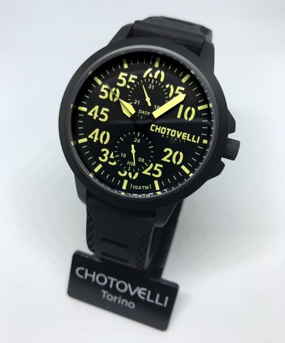 Chotovelli Uomo Aviator Multifunzione Orologio Nero Militare Silicone Band  3312 | eBay