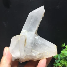 339g  Natural Clear White Quartz Crystal Cluster Rough Healing Specimen 03