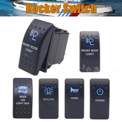 Wasserdicht Blau Rot LED Wippschalter Einbauschalter Ein/Aus Schalter Auto Boot 