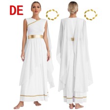 DE iEFiEL Römische Göttin Damen Griechischen Toga Kostüm Mit Blatt Stirnband