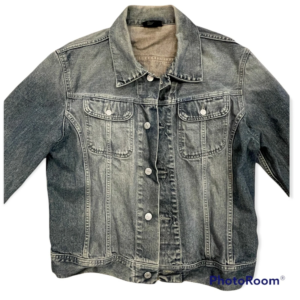 Diesel Gregg Blue Denim Jean Jacket Men’s Large Metal Buttons