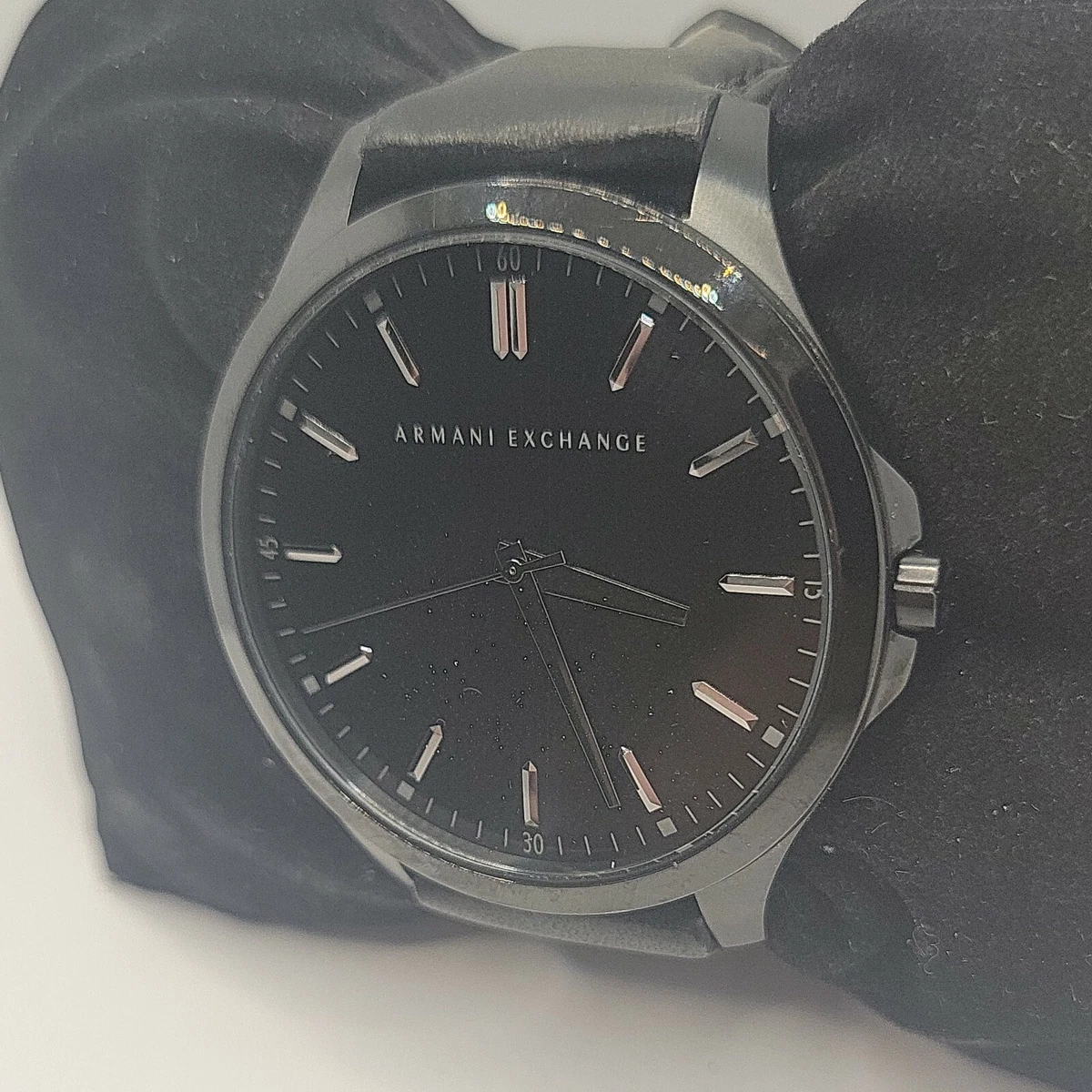 Armani Exchange AX2148 Men s Black Leather Analog Dial Quartz Wrist Watch BC507