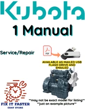 KUBOTA ENGINE 3 CYLINDER D1105-E2BG MANUAL SERVICE REPAIR SHOP PDF ON USB