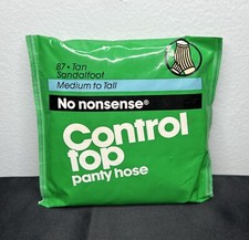 Vtg No Nonsense Control Top Pantyhose 1984 Sandalfoot Tan Size Medium to Tall