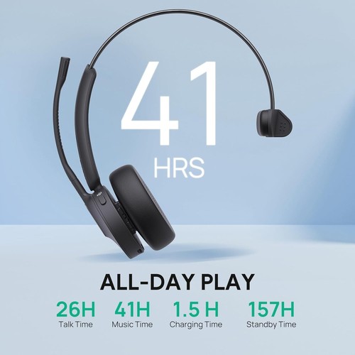 Yealink WH64 Hybrid with DECT Dongle, 492ft Range 26 Talk Time Bluetooth Headset - Zdjęcie 5 z 9