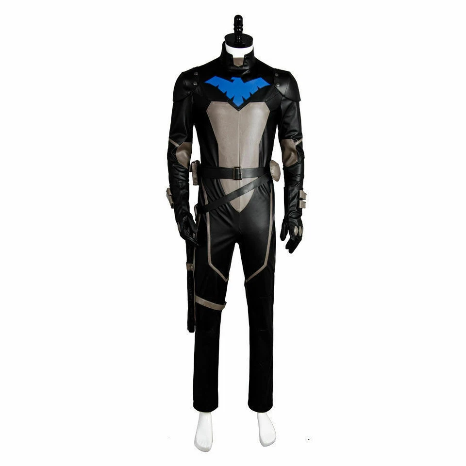 Young Justice S2 Nightwing Disfraz Mono Traje Conjunto Máscara Conjunto Foto 2 de 4