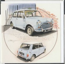 AUSTIN MORRIS MINI COOPER NEW ART PRINT GREETING GIFT BIRTHDAY CHRISTMAS CARD