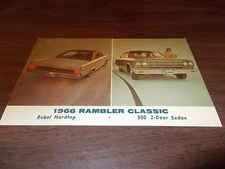 1966 AMC Classic Rebel Hardtop and 2-Door Sedan Vintage Advertising Postcard