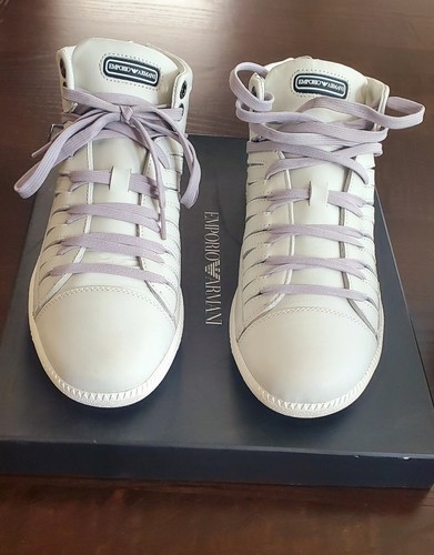 Emporio Armani bianco + argento sneakers!!