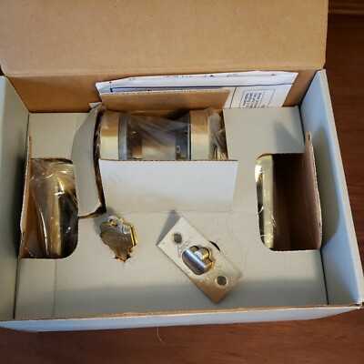Arrow Cylindrical Lockset Series ML 12 SR 03 Bright Brass Lever with 2 Keys