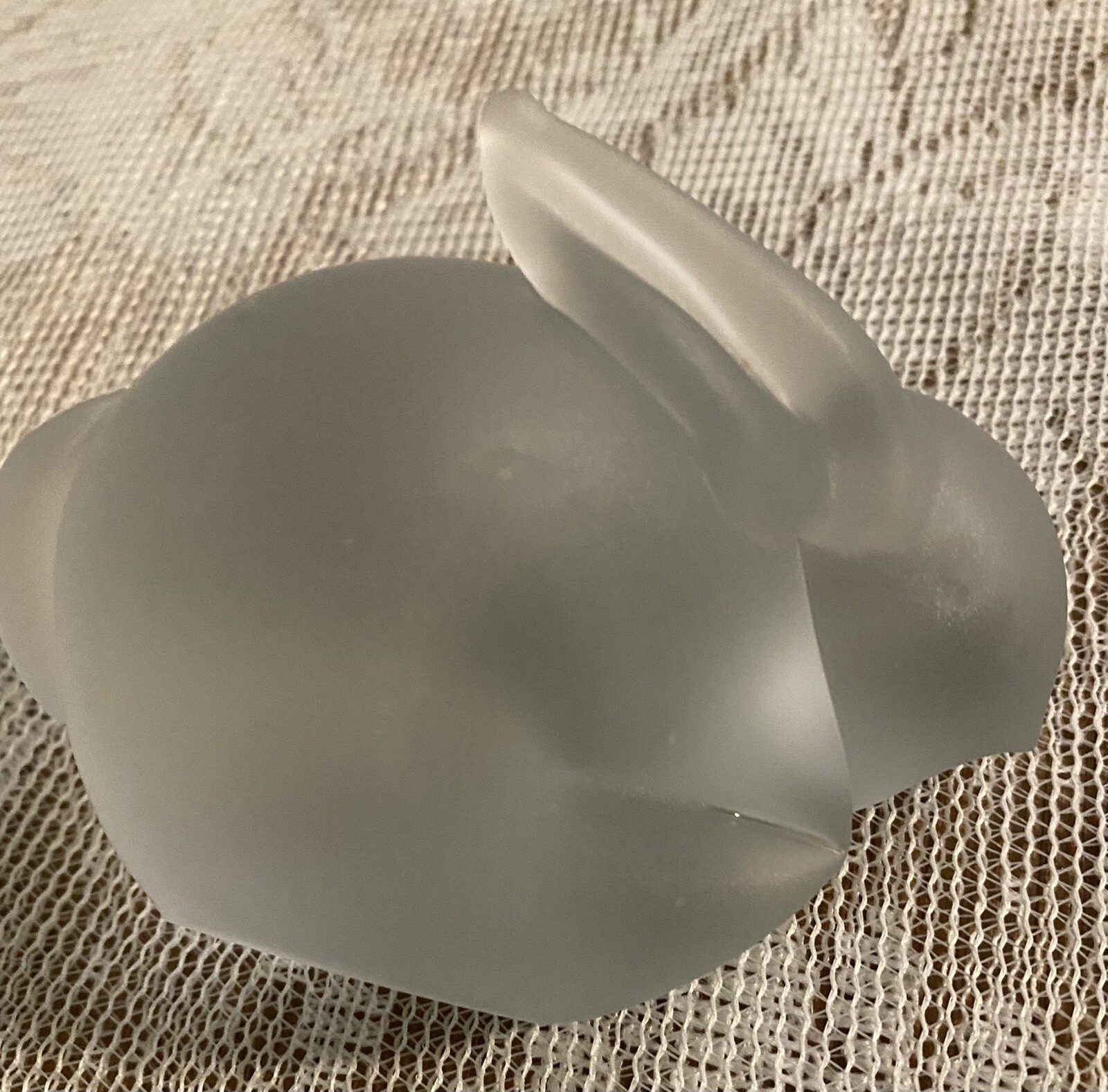 Vintage Satin Frosted Glass Bunny Rabbit Figurine Paperweight eBay