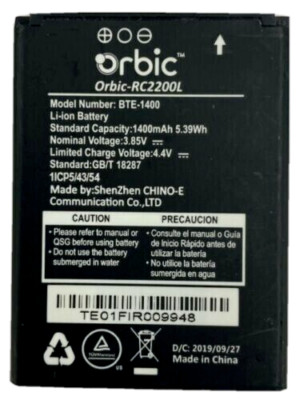 OEM Original battery for Orbic Journey V RC2200L Verizon phone 1400mAh BTE-1400