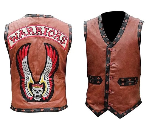 The Warriors Movie Jame Remar Ajax Gang Real Leather Shirt Motorcycle Biker Vest - Picture 2 of 5