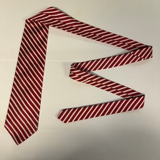 Brooks Brothers Makers Tie Men Red/Silver Stripe Silk Necktie Handmade In USA