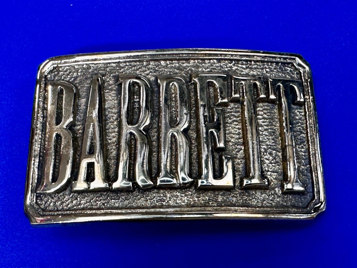 BARRETTE Custom Initial Letter Name Block Letter Belt Buckle - Bear Strength View 3
