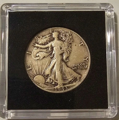 1943 Walking Liberty Silver Half Dollar, VF, Free Shipping