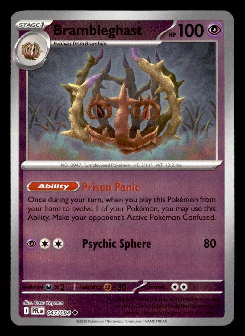 Pokemon Brambleghast #047/094 tcg Near Mint or Better