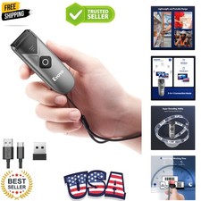 Bluetooth 2D 1D Barcode Scanner, Portable Wireless Mini Barcode Reader with 2...