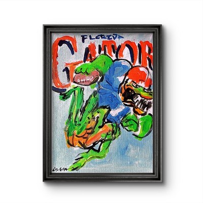 Aleph Hand Painted Florida Gators 9x12 Acrylic Art Living Room Decor Canvas
