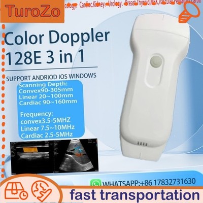 Doppler 3 in 128E Wireless Ultrasound Color 3 in 1 Convex Linear Phased Array