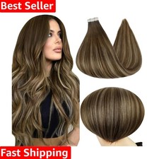 20 Inch Balayage Tape In Hair Extensions - Brown to Blonde Seamless Remy Hair