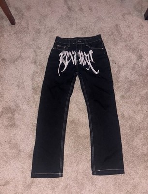 Revenge Jeans Size M Black Skater Grunge Goth Embroidered xxxtentacion Pants