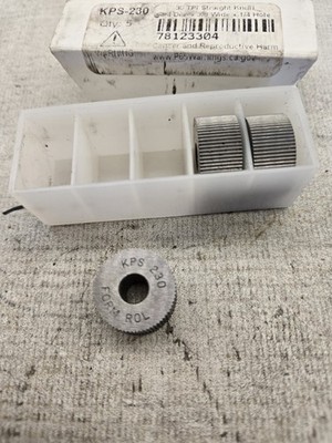 Standard Knurl Wheel: 3/4'' Dia, 90° Tooth Angle, 30 TPI, Straight, KPS-230, 3 Pc