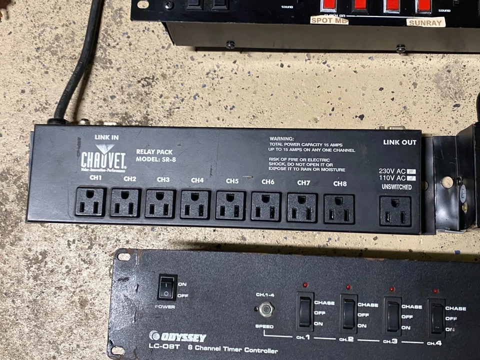 DJ Stage Lighting Controllers Lot Eliminator PR08 Chauvet SR-8 Relay Odyssey LC - Image 3 of 4