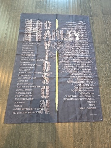 Harley Davidson Pavement Slogan Flag. 42x29. Excellent Condition