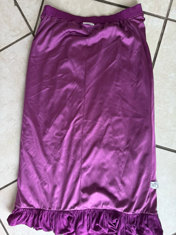 Falda acampanada doble línea morada La Perla lentejuelas acento cintura Foto 4 de 4