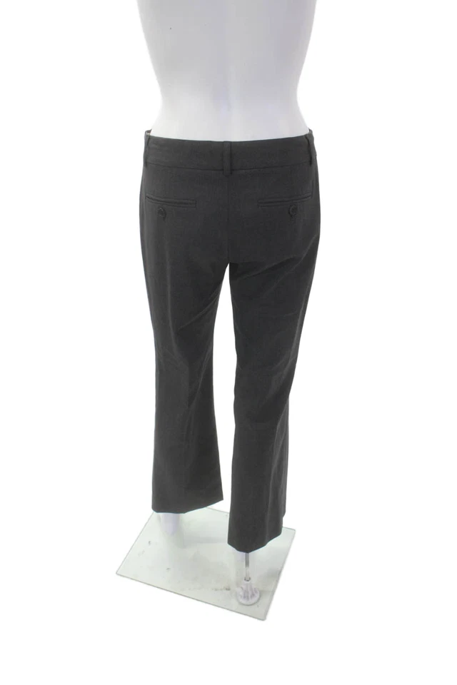 Pantalones de vestir Theory para mujer texturizados con cremallera forrados pierna acampanada gris talla 02 Foto 3 de 4