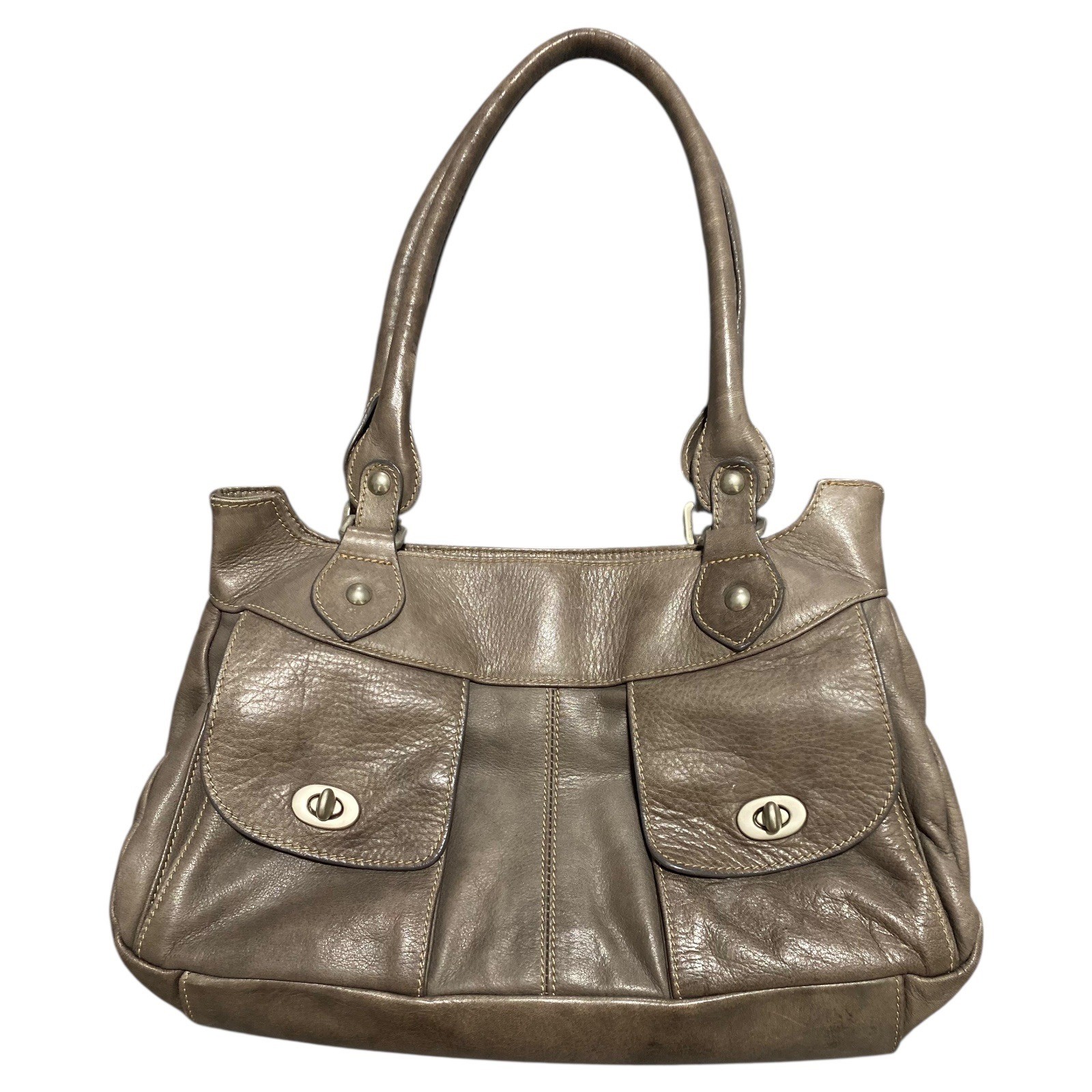 Sundance Leather Shoulder Bag Taupe Hobo Purse Made in Italy Pockets Boho