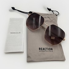 Kenneth Cole Reaction Women's Sunglasses Shiny Rose Gold Metal Frame KC3000 28T