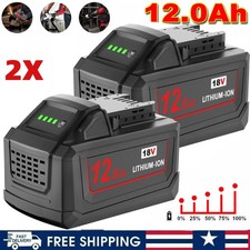 2x 12.0AH For Milwaukee For M18 18V Lithium Extended Capacity Battery 48-11-1812