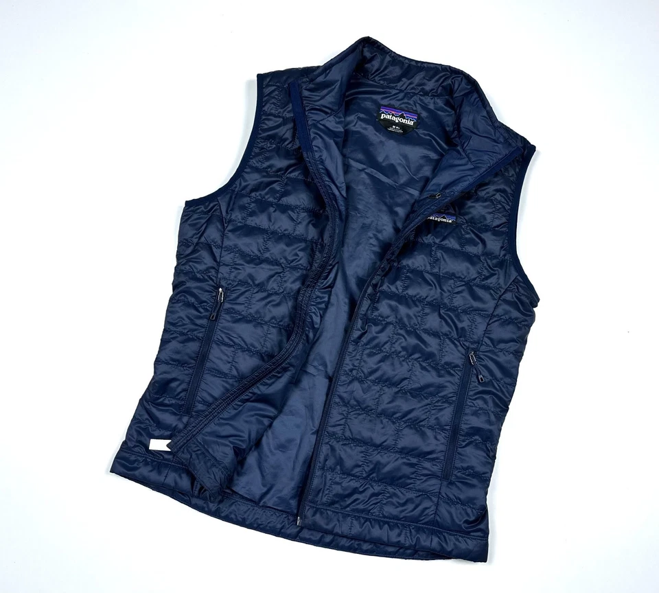 Men's PATAGONIA Blue Primaloft Quilted Outdoor Trekking Gilet Vest Casual Size M - Image 2 of 4
