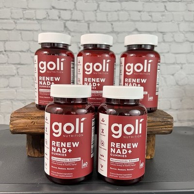 Goli Nutrition Renew NAD+ Gummies Nicotinamide Riboside 5 Bottles 60ct Each
