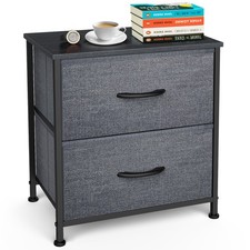 Dresser for Bedroom Storage Tower with 2 Drawers Fabric Bins Sturdy Metal Frame