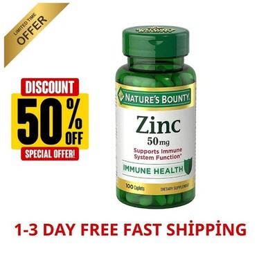 Zinc, Supports Immune System Function, Dietary Supplement, 50 Mg, Caplets, 100 C