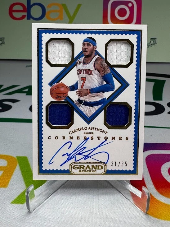 Panini Carmelo Anthony Basketball Autographed Sports Trading Cards
