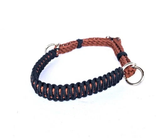 side pull hackamore attachment with a whoa black and brown...mini to draft
