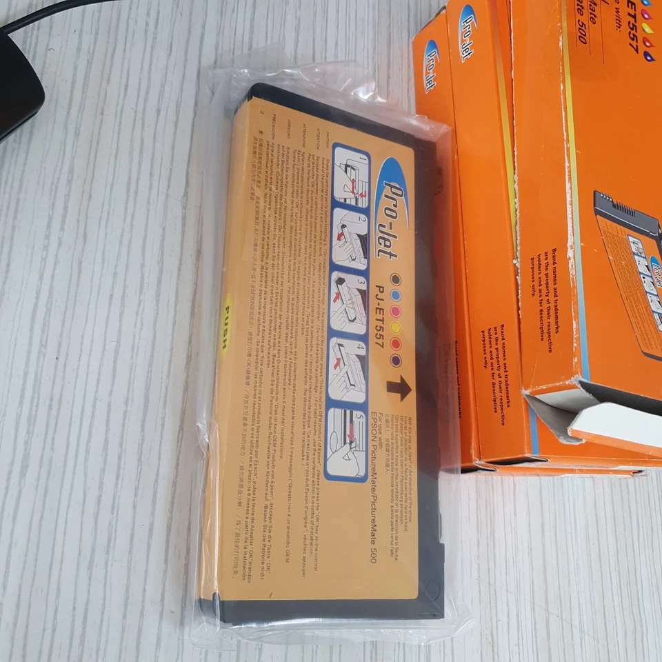 3x New Sealed PRO JET INK CARTRIDGE PJ-ET557 EPSON Picture Mate 500, Out Of Date - Image 2 of 4