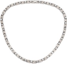 Titanium Magnetic Necklace for Men and Women, Pure Titanium Silver Necklace, 350